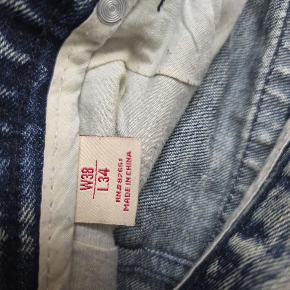 Côte de Nuits Distressed Moto Jeans Acid Wash Paint Splatter 38x34 Streetwear - Picture 6 of 11